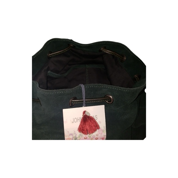 Johnny Was Los Angeles NWT Green Suede Drawstring Bag - Picture 9 of 12